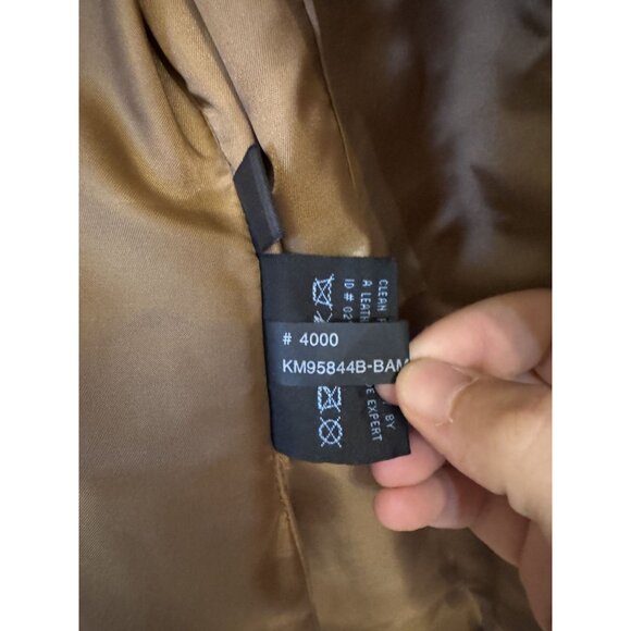 Reaction Kenneth Coal G.III Apparel Womens Tan Leather Coat Size L - Picture 5 of 11